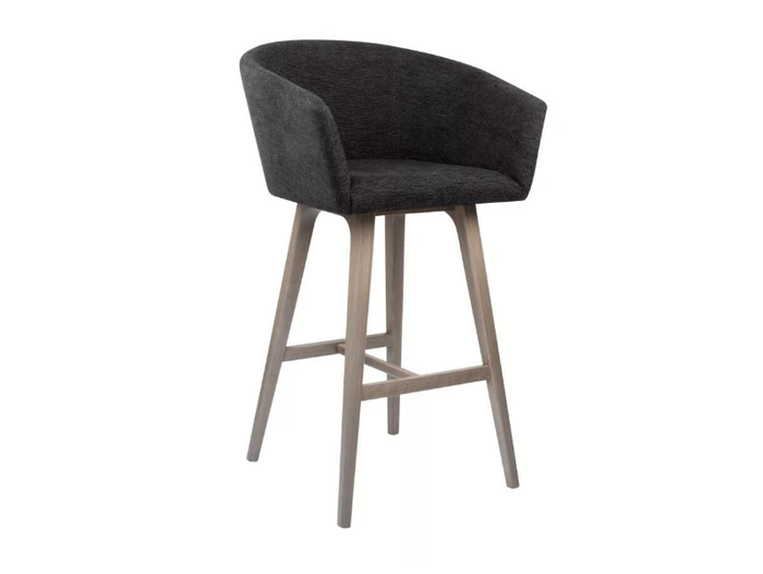 TATI SG02 - Fabric stool with armrests and wooden legs _ New Life